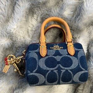 Coach denim Rowan keychain